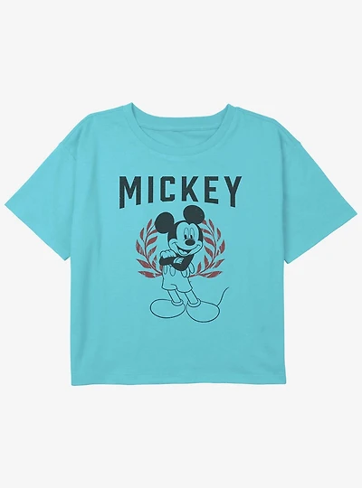 Disney Mickey Mouse Collegiate Girls Youth Crop T-Shirt