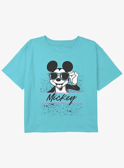 Disney Mickey Mouse 90's Girls Youth Crop T-Shirt