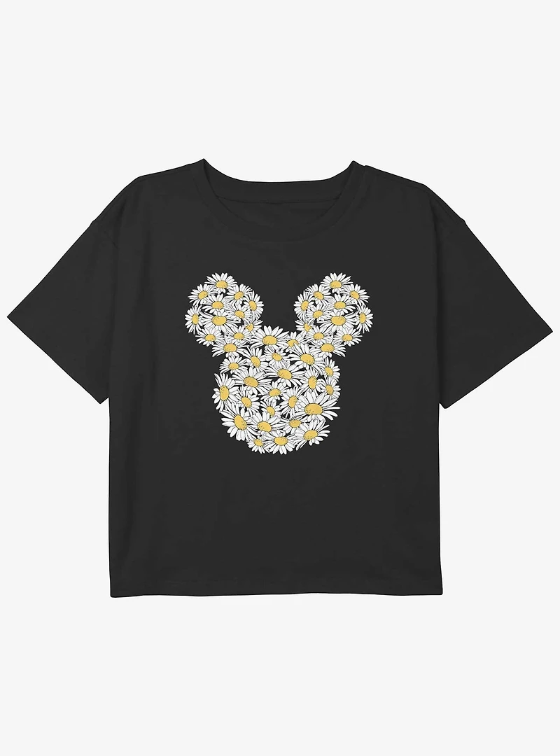 Disney Mickey Mouse Daisy Ears Girls Youth Crop T-Shirt