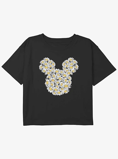 Disney Mickey Mouse Daisy Ears Girls Youth Crop T-Shirt