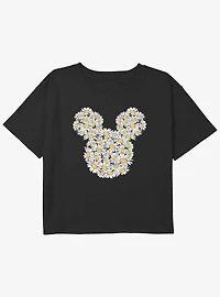 Disney Mickey Mouse Daisy Ears Girls Youth Crop T-Shirt
