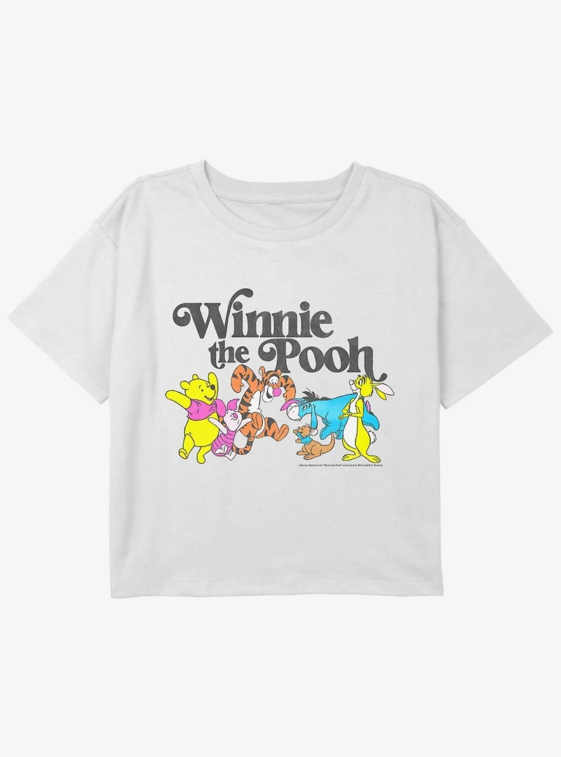 Disney Winnie The Pooh Friend Group Girls Youth Crop T-Shirt
