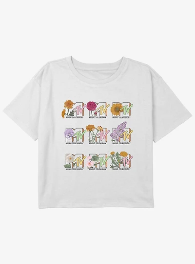 MTV Garden Logo Girls Youth Crop T-Shirt