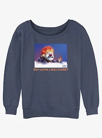 The Year Without a Santa Claus Heat Miser Do I Look Like I Care Meme Girls Slouchy Sweatshirt