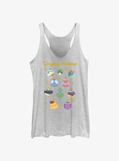 Disney Princesses Dazzling Holiday Ornaments Womens Tank Top