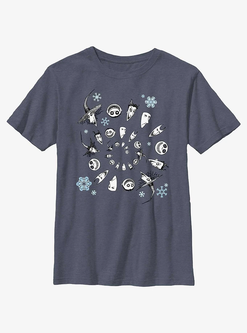 Disney Nightmare Before Christmas Boogie's Boys Winter Swirl Youth T-Shirt