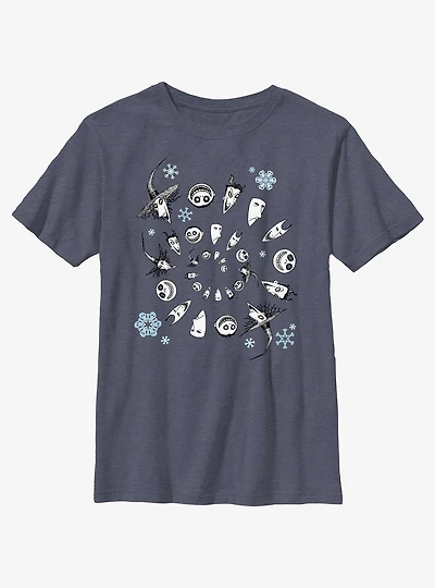 Disney Nightmare Before Christmas Boogie's Boys Winter Swirl Youth T-Shirt