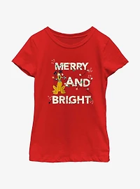 Disney Mickey Mouse Merry And Bright Youth Girls T-Shirt