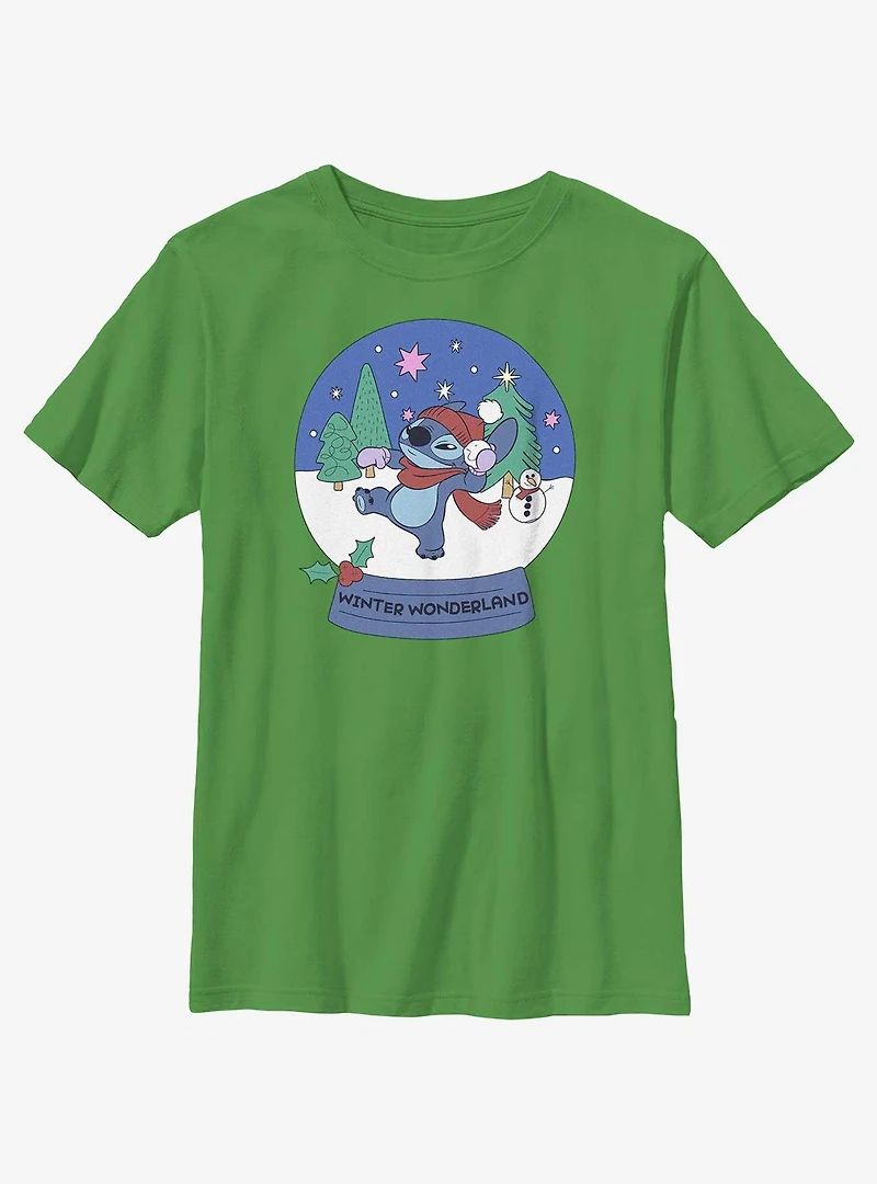 Disney Lilo & Stitch Winter Wonderland Snowglobe Youth T-Shirt