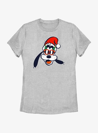 Disney Goofy Christmas Glasses Womens T-Shirt