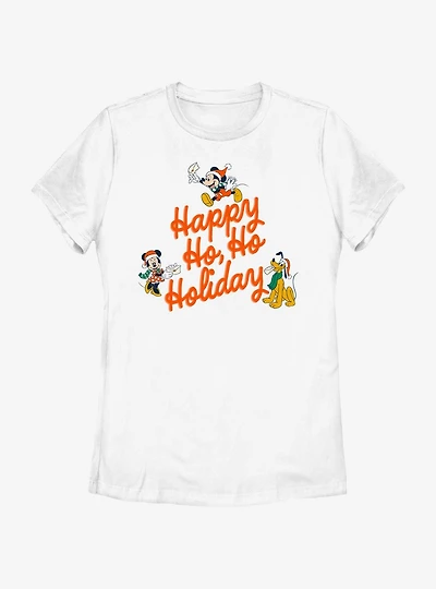 Disney Mickey Mouse Happy Ho Holiday Womens T-Shirt