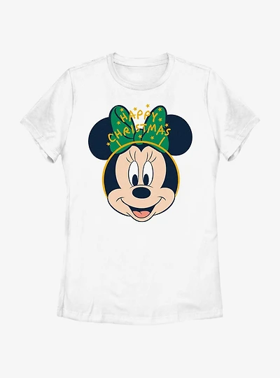 Disney Minnie Mouse Happy Christmas Ears Womens T-Shirt