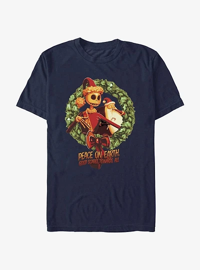 Disney Nightmare Before Christmas Peace On Earth Wreath T-Shirt