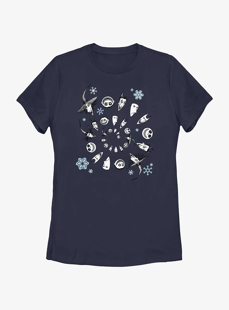 Disney Nightmare Before Christmas Boogie's Boys Winter Swirl Womens T-Shirt