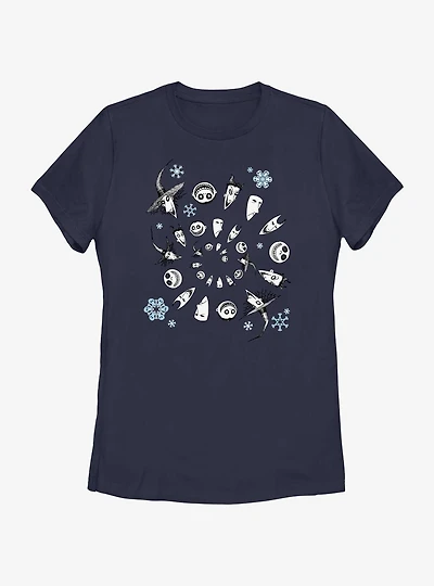 Disney Nightmare Before Christmas Boogie's Boys Winter Swirl Womens T-Shirt