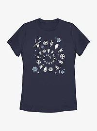 Disney Nightmare Before Christmas Boogie's Boys Winter Swirl Womens T-Shirt