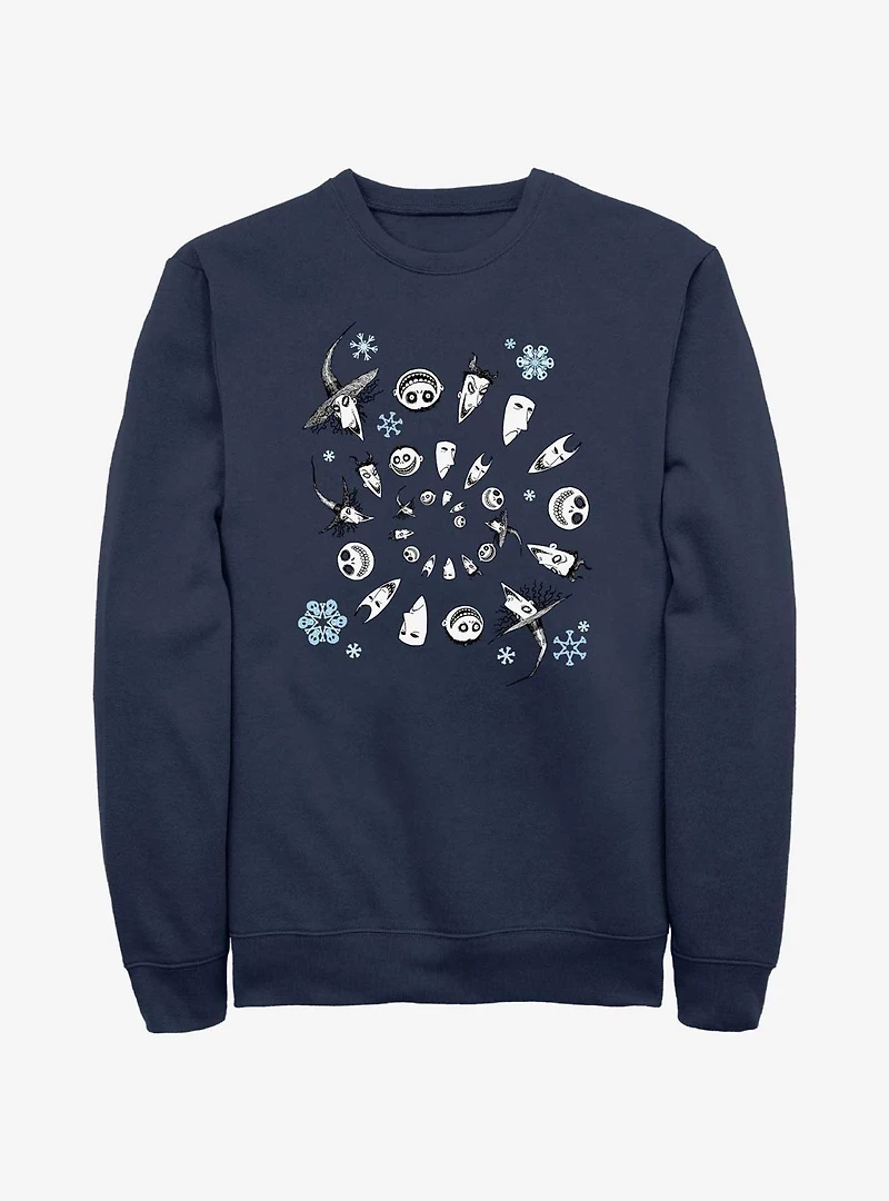 Disney Nightmare Before Christmas Boogie's Boys Winter Swirl Sweatshirt