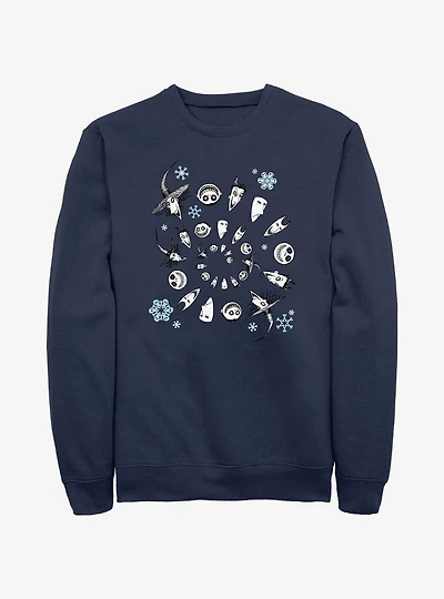 Disney Nightmare Before Christmas Boogie's Boys Winter Swirl Sweatshirt