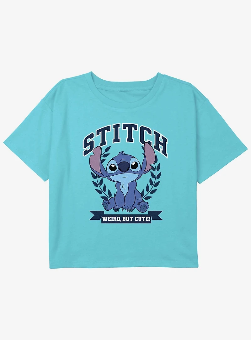 Disney Lilo & Stitch Weird But Cute Girls Youth Crop T-Shirt