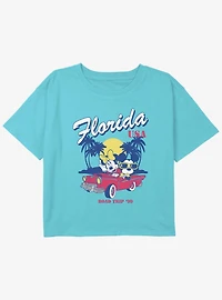 Disney Mickey Mouse Florida Road Trip Girls Youth Crop T-Shirt