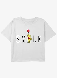 Disney Winnie The Pooh Smile Balloon Girls Youth Crop T-Shirt