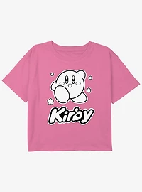 Kirby Monochrome Girls Youth Crop T-Shirt