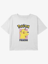Pokemon Pikachu Pose Girls Youth Crop T-Shirt