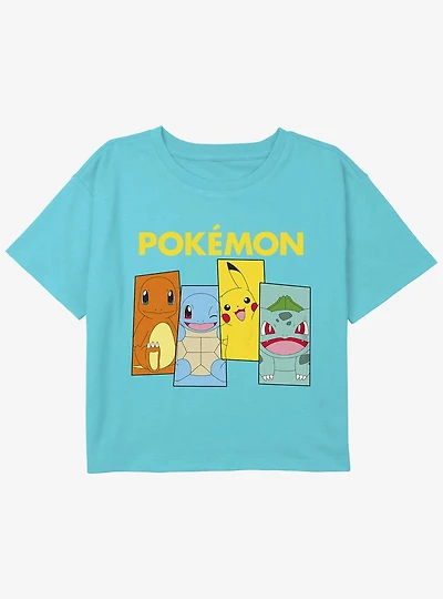 Pokemon Team Kanto Girls Youth Crop T-Shirt