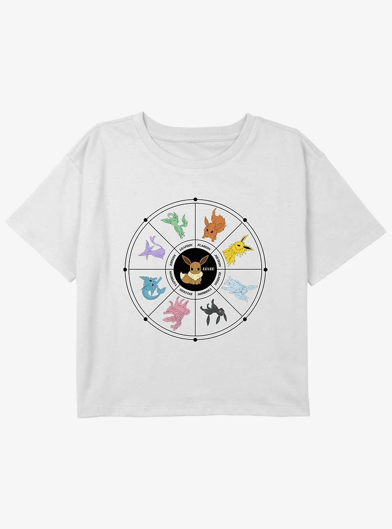 Pokemon Eevee Evolution Girls Youth Crop T-Shirt