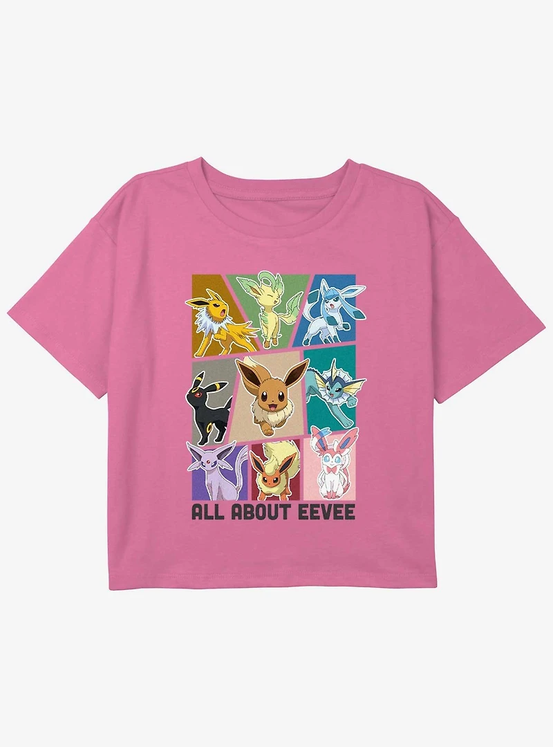 Pokemon Eeveelution Girls Youth Crop T-Shirt