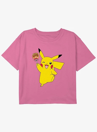 Pokemon Caramel Apple Pikachu Girls Youth Crop T-Shirt