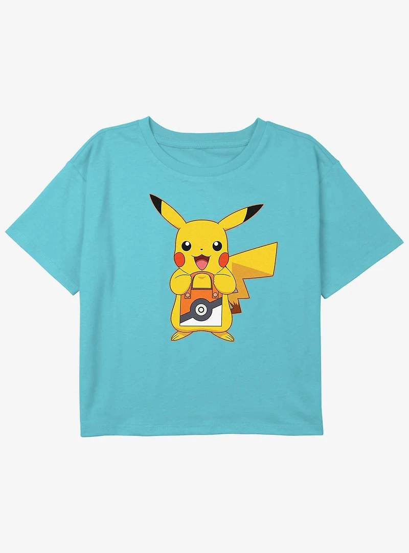 Pokemon Pikachu Treat Girls Youth Crop T-Shirt