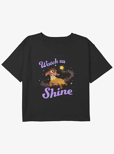 Disney Wish Watch Us Shine Girls Youth Crop T-Shirt