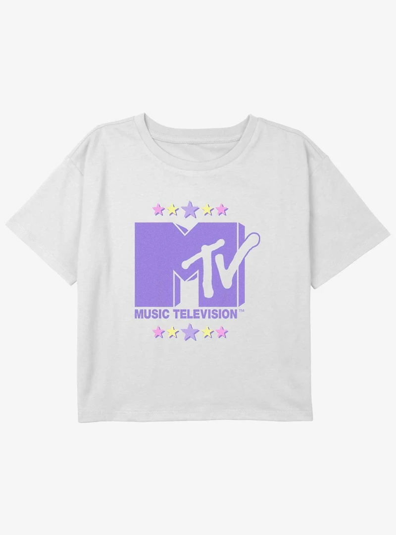 MTV Stars Logo Girls Youth Crop T-Shirt