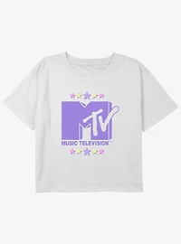 MTV  Stars Logo Girls Youth Crop T-Shirt