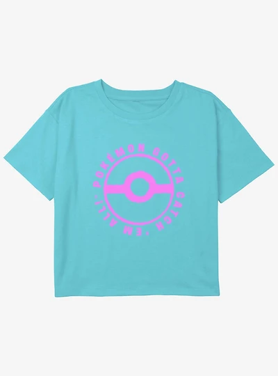 Pokemon Catch Em All Girls Youth Crop T-Shirt