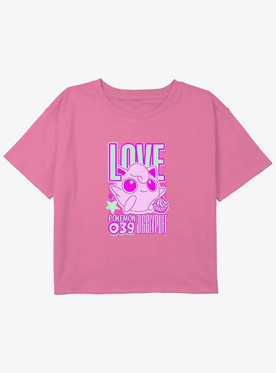 Pokemon Love Jigglypuff Girls Youth Crop T-Shirt