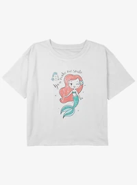 Disney The Little Mermaid Ariel Make Me Smile Girls Youth Crop T-Shirt