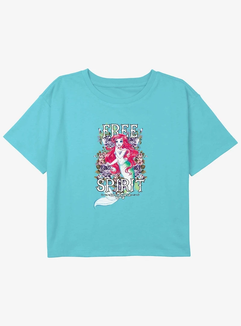 Disney The Little Mermaid Free Spirit Ariel Girls Youth Crop T-Shirt