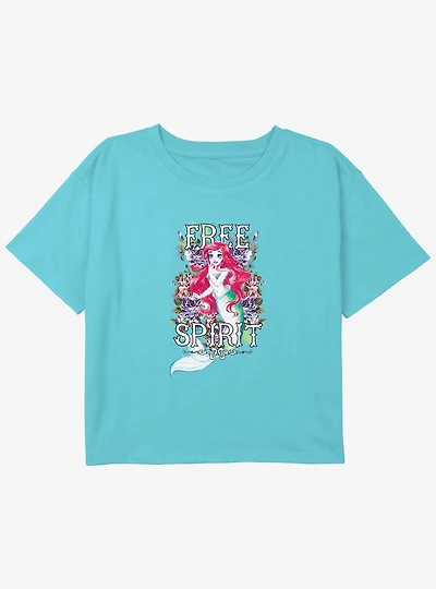 Disney The Little Mermaid Free Spirit Ariel Girls Youth Crop T-Shirt
