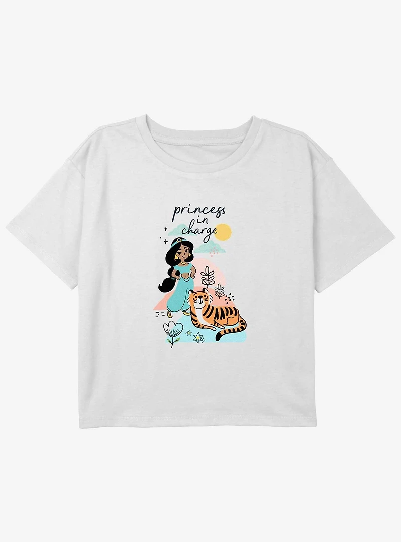 Disney Aladdin Jasmine Princess Charge Girls Youth Crop T-Shirt