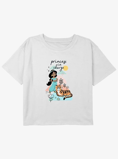 Disney Aladdin Jasmine Princess Charge Girls Youth Crop T-Shirt