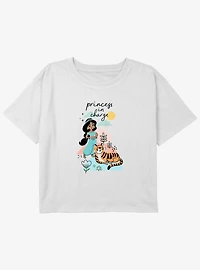 Disney Aladdin Jasmine Princess Charge Girls Youth Crop T-Shirt