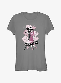 The Nightmare Before Christmas Jack & Sally Misfit Love Hearts Girls T-Shirt
