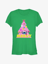 Disney Lilo & Stitch Merry Christmas Tree Girls T-Shirt