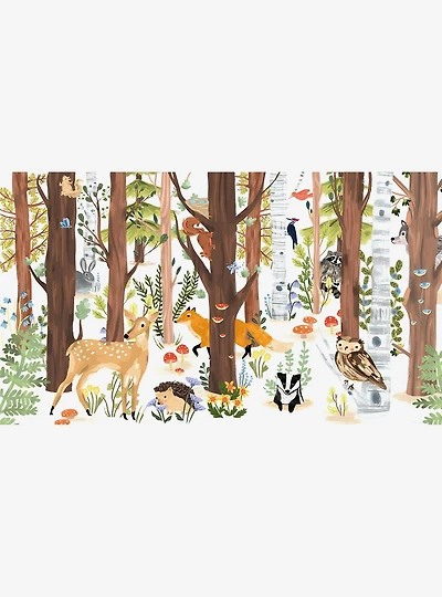Forest Animal Hide and Seek Peel and Stick Wall Mural