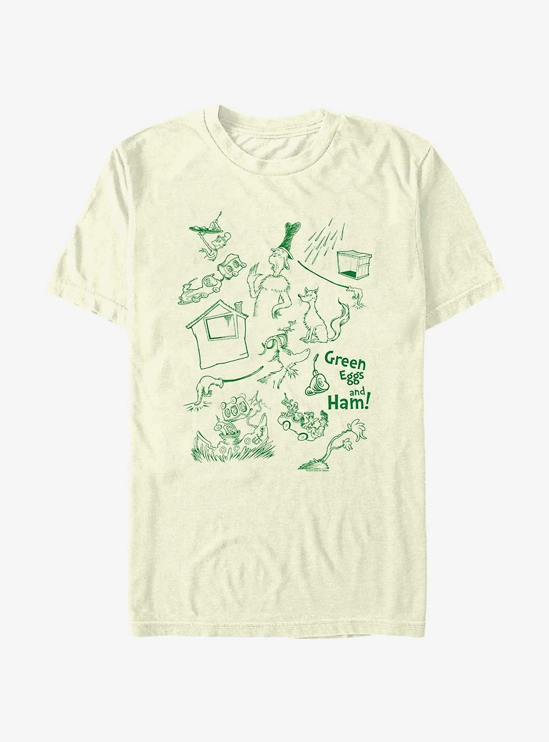Dr. Seuss Green Eggs And Ham Icons T-Shirt