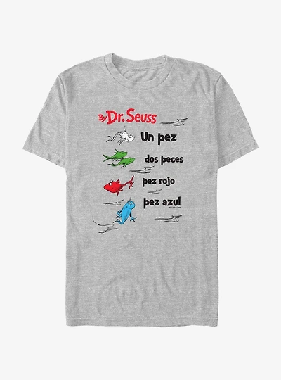 Dr. Seuss One Fish Two Fish Red Fish Blue Fish In Spanish T-Shirt