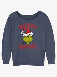 Dr. Seuss Merry Grinchmas Girls Slouchy Sweatshirt