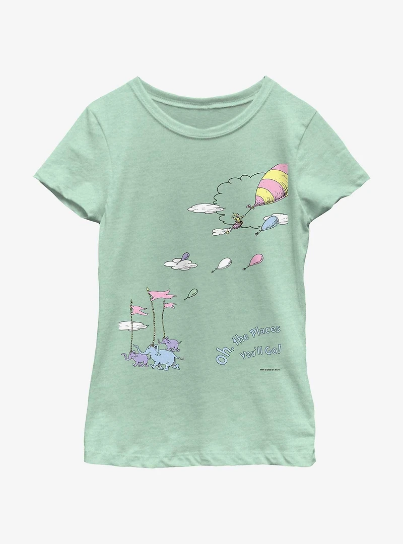 Dr. Seuss Oh The Places You'll Go Youth Girls T-Shirt